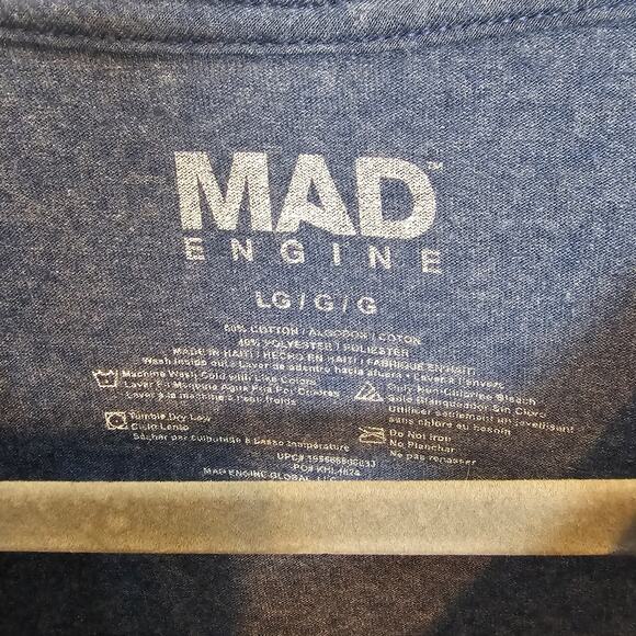 Mad Engine Shirt Graphic T Shirt Men L Blue I'm Fried Short Sleeve Shirt Casual - Picture 5 of 6